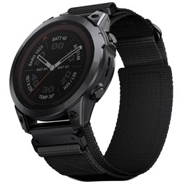Abanen Rugged Nylon Quick Fit 22mm Watch Bands for Garmin Fenix 8 47mm / Fenix 7/6/5/ epix Pro 47mm, Adjustable Weave Ballistic Nylon Webbing Wrist Strap for Intinct 3 45mm (Black)