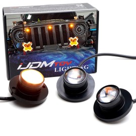 iJDMTOY 3pc Set Pre-Runner Style 12-SMD Amber Yellow LED Grille Clearance Light Kit Compatible with Jeep Wrangler JL or Gladiator JT