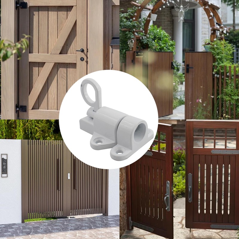 bociloy Aluminum Alloy Self-Closing Latches, White Automatic Spring Door Lock,