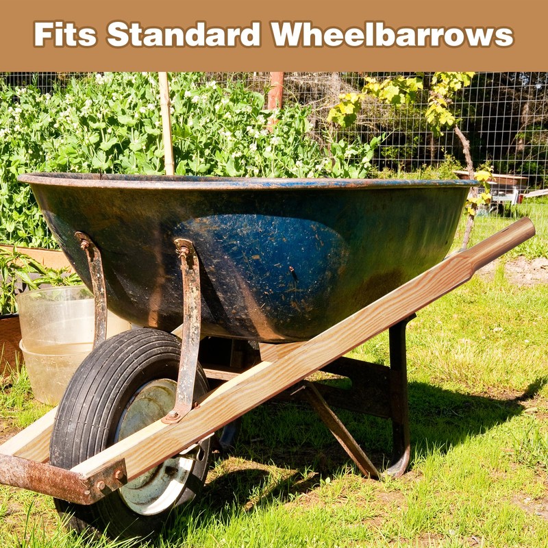 Wheelbarrow Handles Replacement Kit - Heavy Duty Pine Wood Wheelbarrow