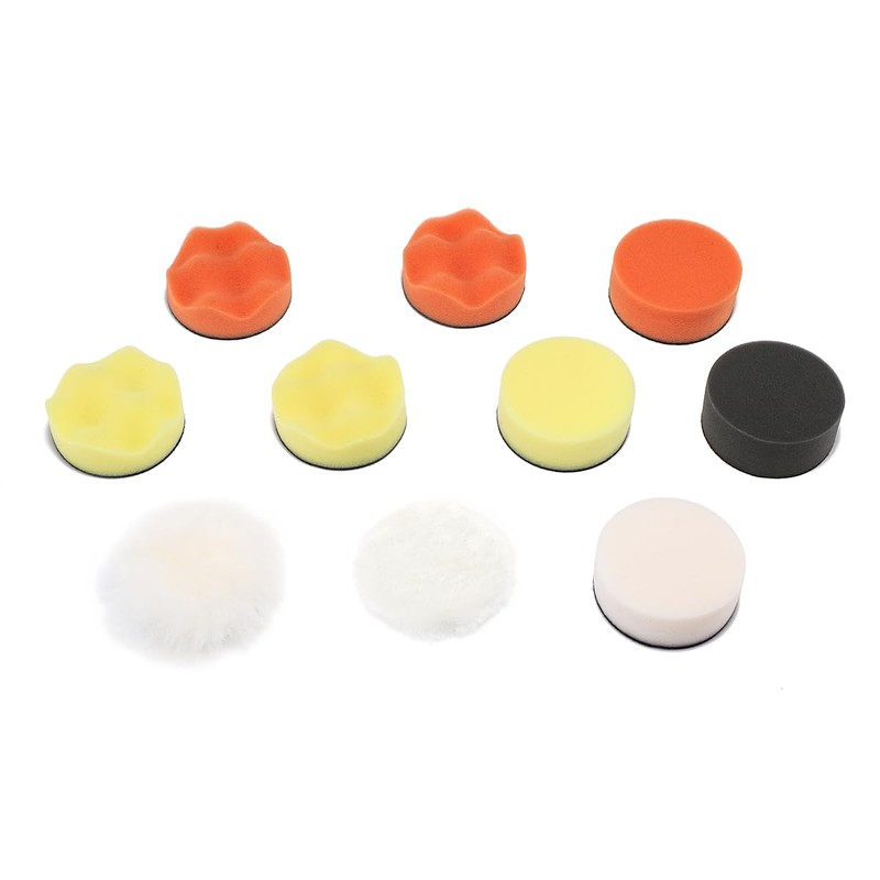 Pneumatic 3" Random Orbital Palm Sander with 10 Polishing Buffing