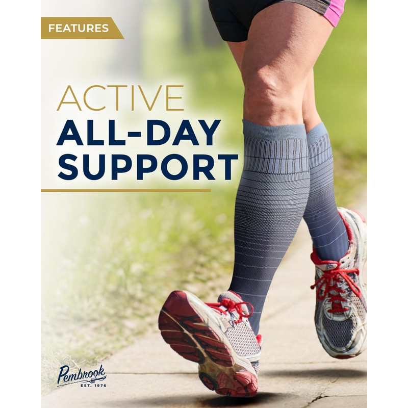Pembrook Bamboo Viscose Light Compression Socks - 3 Pairs |