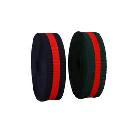 Meseey 5/8Inch(15mm) 20Yards Green/Red/Green Blue/Red/Blue Striped Grosgrain Ribbon Double Face Polyester Colorful Ribbon for Crafts DIY Gift Package Wrapping