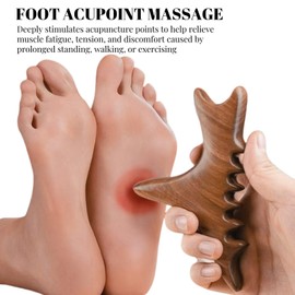 KINTEGOOD Wooden Foot Reflexology Massager Acupressure Gua Sha Tool