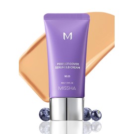 MISSHA M PERFECT COVER SERUM BB CREAM No.25 Warm Beige - Medium with Warm Undertone, BB Cream by Cardi B Pick, Skin Tint, Tinted Moisturizer, Skin Care Foundation Makeup, Korean Makeup,1.18 Fl oz