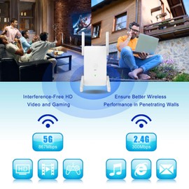 WiFi Extender Signal Booster for Home - 1.2Gbps Latest Up to 84% Faster | Covers Up to 9860 Sq.ft and 70 Devices 5G/2G | Broader Coverage Than Ever WiFi Extenders Internet Booster WiFi Repeater