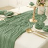 2 Pieces of Sage Green Table Runner,Table Runner,with 4 Double-Sided