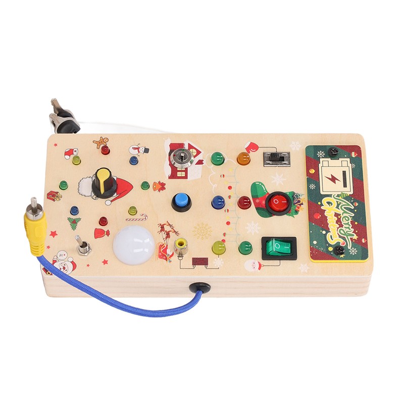 Lights Switch Board Toy Wooden Puzzle Early Education Fine Motor