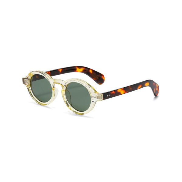 WDZAYXC Round Polarized Sunglasses with Thick Frame for Men and