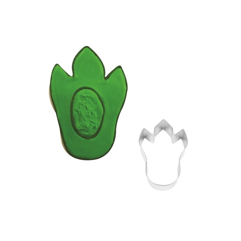 R&M Dinosaur Foot 4" Tinplated Cookie Cutter, Silver