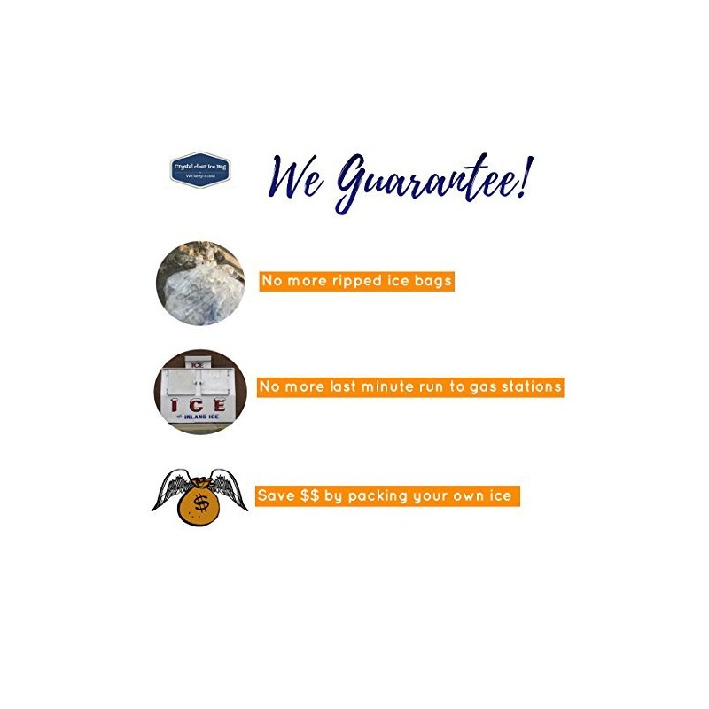 Crystal Clear Plastic Ice Bags with Cotton Draw String, 10