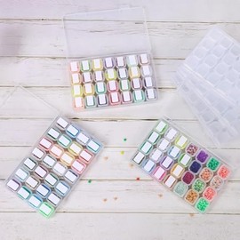 TOMNK 168 Slots 6pcs 28 Grids Diamond Painting Boxes Plastic Organizer, Bead Organizer