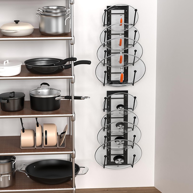 Cisily 8 Layers of Adjustable Pot Lid Organizer Rack for