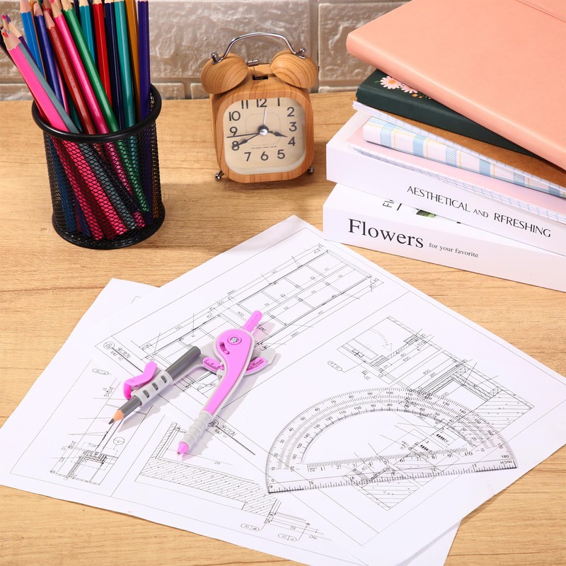 EBOOT Student Geometry Math Set, Drawing Compass and 6 Inch