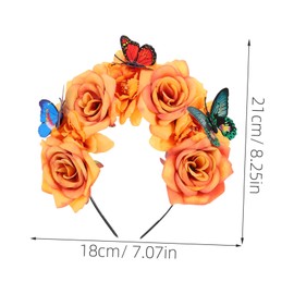 Healeved Elegant Butterfly Headband Floral Headband for Women Prom Headpiece Hair Accessories Flowers