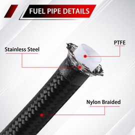 6AN 3/8" 25FT PTFE Transmission Cooler Line Set, Replacement for E85 & LS EFI Systems (Nylon and Stainless Steel Braided Lines)