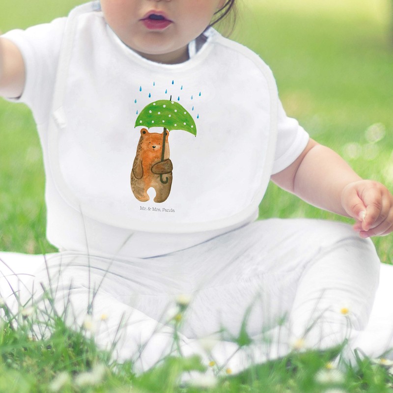 Mr. & Mrs. Panda Organic Baby Bib Bear with Umbrella,