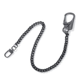 Ahiller Biker Wallet Chain, Heavy Duty Pocket Chain with Carabiner Clip, Men Chains for Key, Jean, Pant, Purse and Handbag (BKL-black,1p)