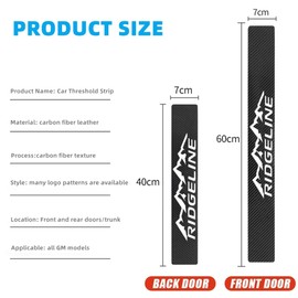 4Pcs Car Door Sill Protector for Ridgeline 2005-2023 Accessories, Carbon Fiber Leather Door Sill Sticker, Decoration Door Sill Scuff Plate Sticker for Auto Truck SUV
