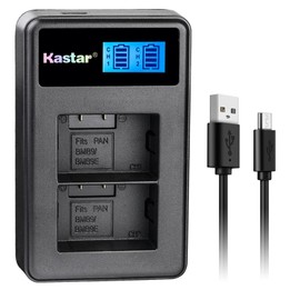 Kastar LCD Dual Charger for Panasonic DMW-BMB9 DMW-BMB9E DMW-BMB9PP & Panasonic Lumix DMC-FZ40 DMC-FZ45 DMC-FZ47 DMC-FZ48 DMC-FZ60 DMC-FZ62 DMC-FZ70 DMC-FZ72 DMC-FZ100 DMC-FZ150 Leica V-Lux2 V-Lux3