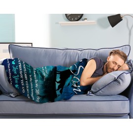 Son Gifts from Mom, Gifts for Son Blanket 60"X50", Birthday Gifts for Son, to My Son from Dad, Best Gift Ideas for Grown Son, Son Gifts for Men Fathers Day Valentines Christmas Graduation, Son Gifts