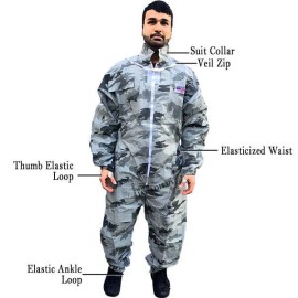 Jawadis USA Snow Camouflage Beekeeper Full Bee Suit - XS Size with 14 Pockets