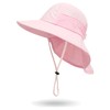 YAMEE Children's Summer Sun Hat Girls Mesh Lightweight Breathable Beach Hat Boys Wide Brim Long Neck Flap Sun Protection Suitable for Children from 6 Months to 12 Years, pink
