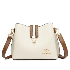 Generic Bucket bags for women (Bucket Button Belt Bag, Beige)