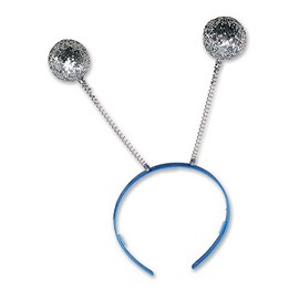 Bristol Novelty GJ107 Head Boppers Silver Balls Fancy Dress Party Accessory Set, unisex-adult, Multi-Colour, One Size