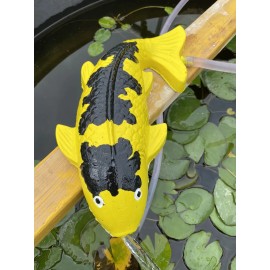 SW 12"Concrete KI BeKKo Koi fish Fountain Pond Spitter Garden Statue (1/2" hose)