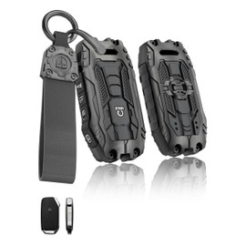 HERKIOCIO for Kia Key fob Cover,Heavy Car Key Case Protector Compatible with Kia Ceed Cerato Forte NIRO Seltos Sorento Soul Sportage K5 5 Buttons Smart Key (black)