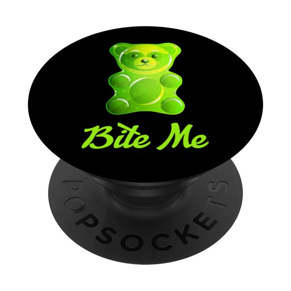Cool Bite Me Colorful Gummy Bear Candy Illustration Graphic PopSockets