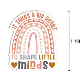 3Pcs It Takes A Big Heart to Shape Little Minds Sticker - Rainbow Appreciation Sticker - Teacher Sticker - Water Bottle Tumbler Sticker
