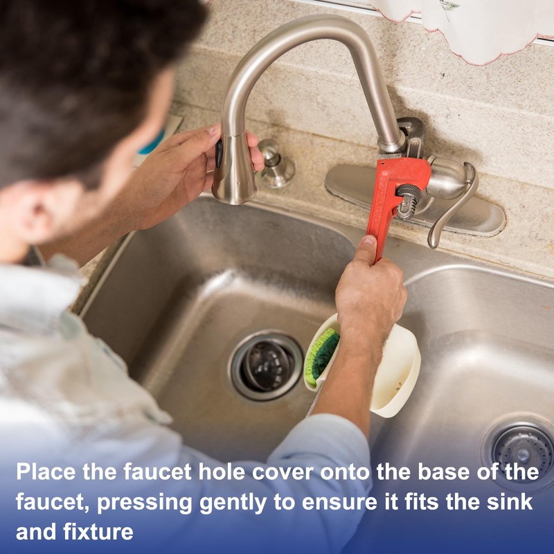 sourcing map Faucet Hole Cover, 5.51" Stainless Steel Deck Plate