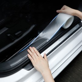 LIKENNY Protective Carbon Fiber Vinyl Tape For Cars, Protects From Scratches, Stains, Dirt, Protector Film For Car Door Edges, Bumper, Car Packaging Film/Sticker, Chip, Buff, Impact-Resistant, Transparent, Width 2.0 in. (5 cm) x Length 16.4 ft (5 m)