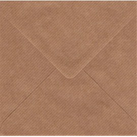 25 Pack 5” x 5” Ribbed Envelopes Square 130mm x 130mm Gummed Textured Kraft
