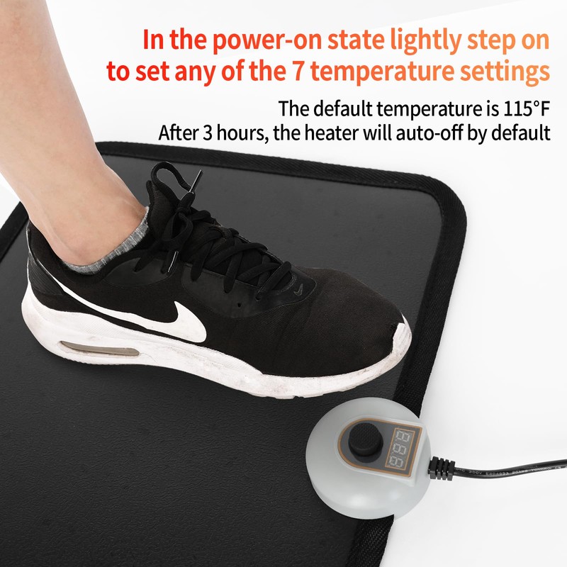 TISHIJIE Electric Heated Floor Mats - AC 110V Foot Heater,