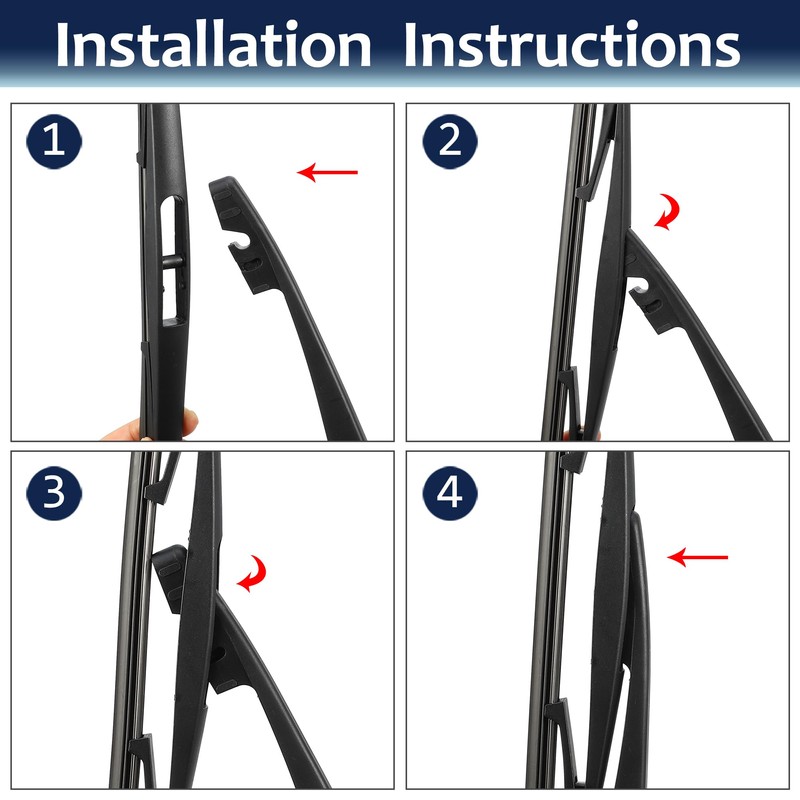 X AUTOHAUX Rear Windshield Wiper Blade Arm Set for Honda