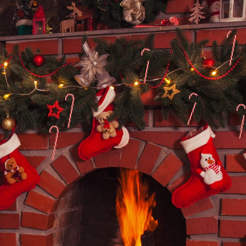 TRIXES Red and White Candy Cane Ornaments – 6 PCS