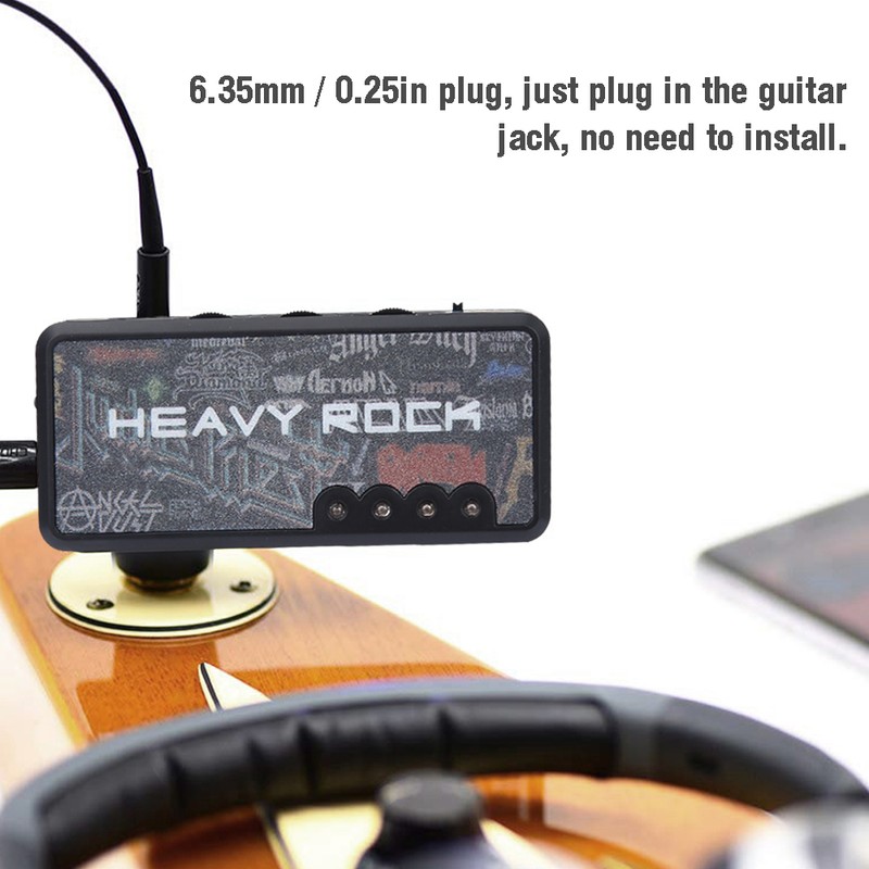 Portable Rechargeable Electric Guitar Plug Mute Headphone Amplifier Accessories