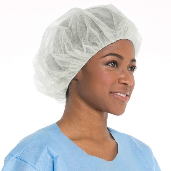 Disposable Bouffant (Hair Net) Caps, Spun-bounded Poly, Hair Head Cover Net 21 Inches by Careoutfit (1000)