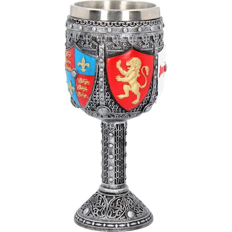 Nemesis Now English Goblet 17cm Grey, Resin w/Stainless Steel Insert,
