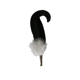 Breiter Real Hat Feather Hat Pin of Goose and Turkey Fluff Handmade Accessory for Traditional Hat - Includes Sleeve - 15 x 3 cm Black, black