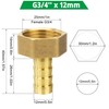 Brass Pipe Adapter, 6 Pieces 12 mm Barb x 3/4