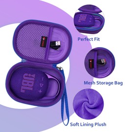 XANAD Hard Case for JBL Clip 5/Clip 4/Clip 4 Eco Portable Bluetooth Speaker - Travel Protective Carrying Storage Case Bag(Purple)