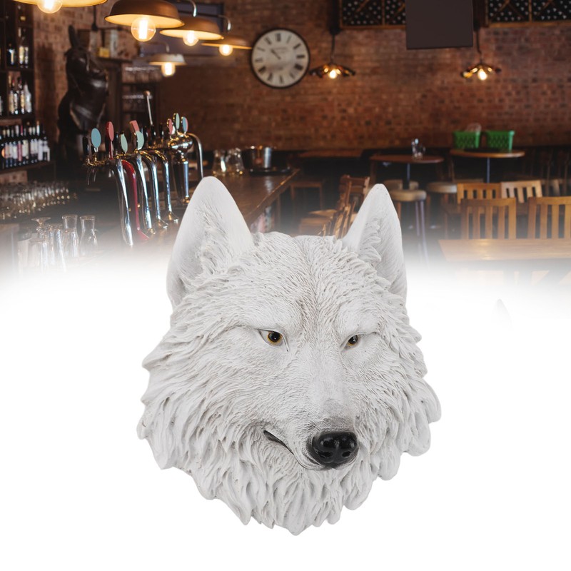 3D Simulation Animal Head Statues Wall Decor Resin Unique Exquisite