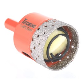 JIECHENG 1-3/8 inch Diamond Hole Saw for Porcelain, Ceramic, Glass, Tile, Gypsum, Wood, Marble, Granite, Spring Design, Water Absorbing Sponge (35mm)