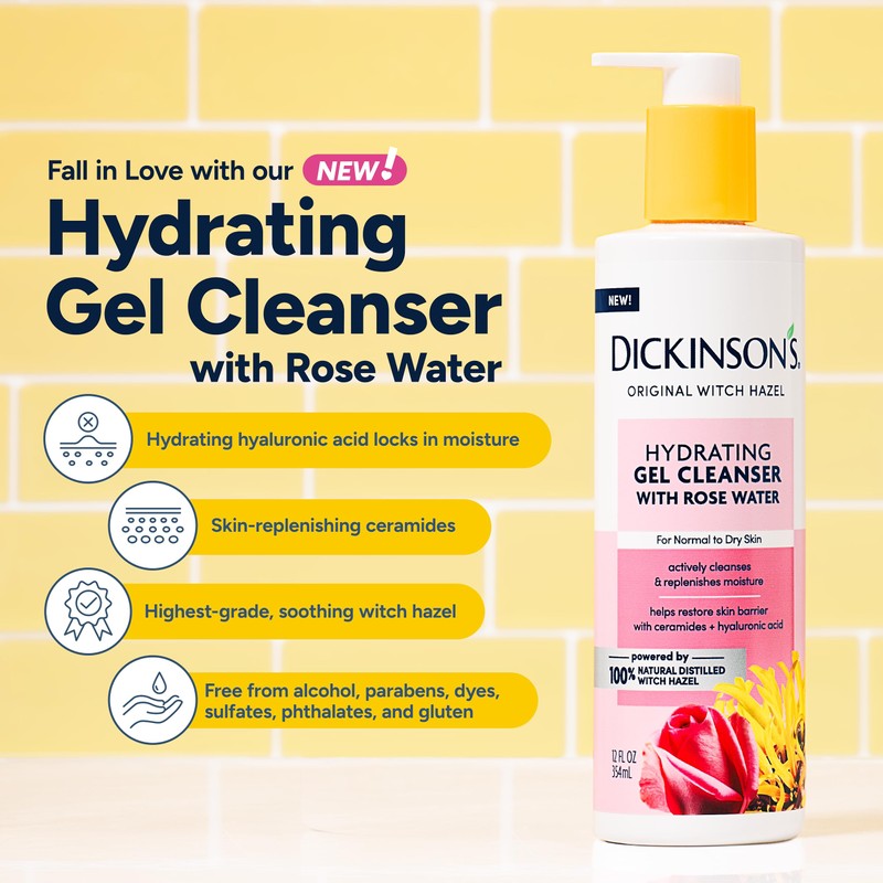 Dickinson's Original Witch Hazel Hydrating Gel Cleanser with Rose Water