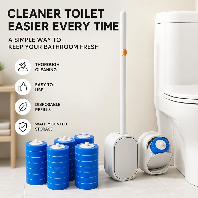 Disposable Toilet Brush Set - Disposable Toilet Wand - Cleaning