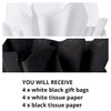 JUNESHE Small Gift Bags with Handles & Tissue Paper,4 Pack